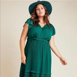 Anthropologie Sereia Pleated Midi Dress - L